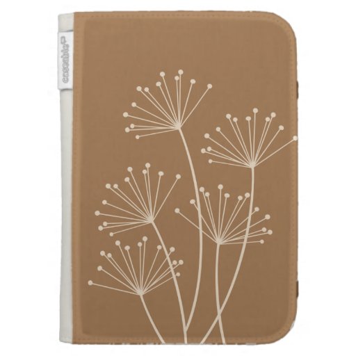 Mod Dandelions (brown & white) Kindle Case