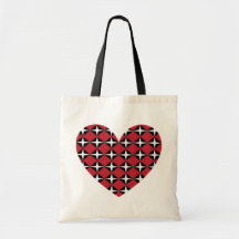 Mod Diamond Heart Canvas Bag
