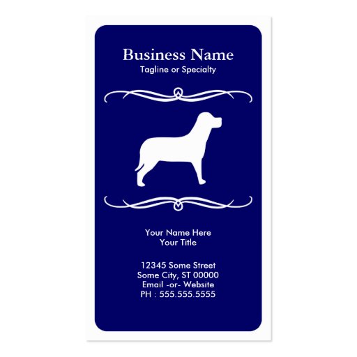 mod dog business cards (front side)