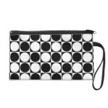 Mod Dots Black and White Wristlet Bag