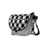 Mod Dots Black & White Messenger Bag (silver dust) messenger bags