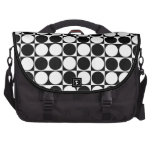 Mod Dots in Black and White Laptop Commuter Bag commuterbag