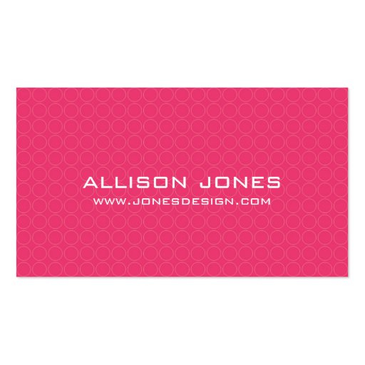 Mod Dots Pink Business Card (front side)