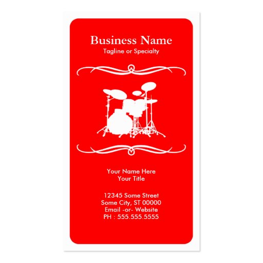 mod drums business card (front side)