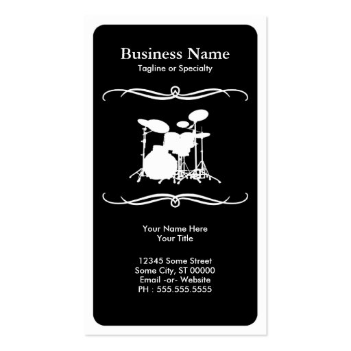mod drums business card template (front side)