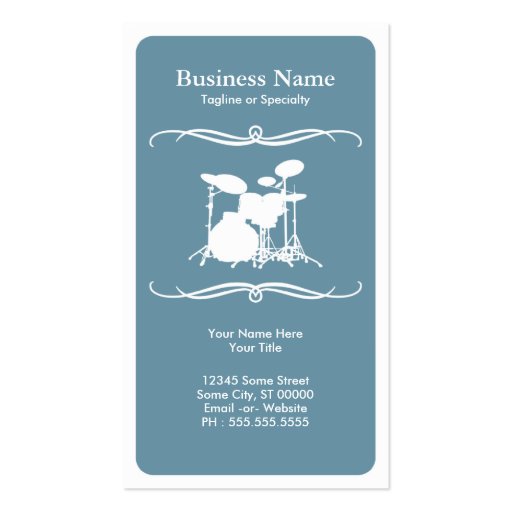mod drums business card templates (front side)