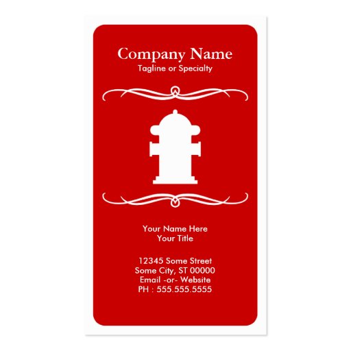mod fire hydrant business card (front side)