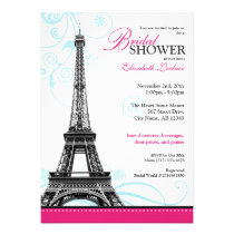 Mod Flourish Eiffel Tower Parisian Bridal Shower invitations