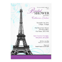 Mod Flourish Eiffel Tower Parisian Bridal Shower Invites