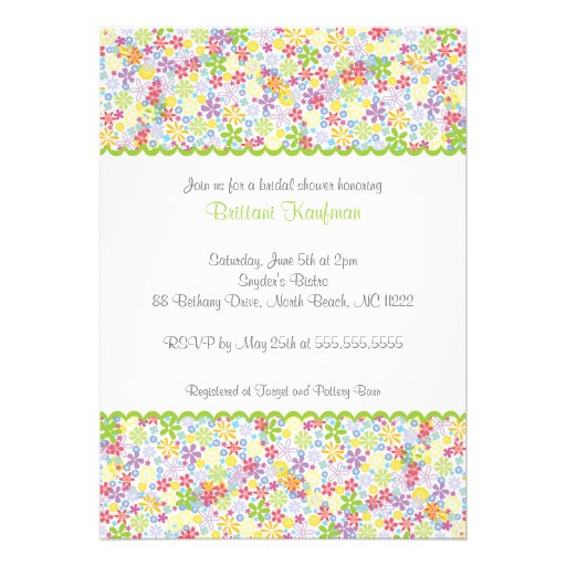MOD Flower Party Bridal Shower or Birthday Invite