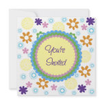 Mod Flowers Birthday Sleepover Invitation