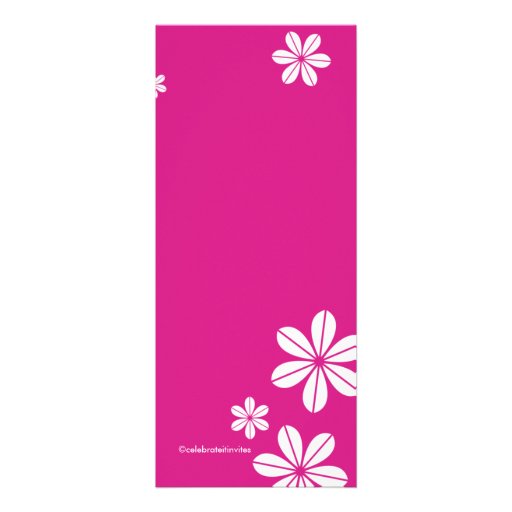 Mod Flowers Bridal Shower Invitation Hot Pink