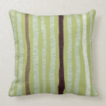 Mod Forest Abstract Tree Trunks Green Throw Pillow