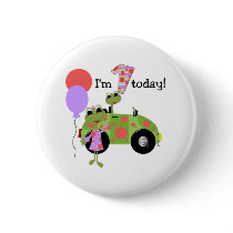 Mod Frogs 1st Birthday buttons