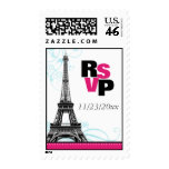 Mod Fuchsia Eiffel Tower Parisian RSVP Postage
