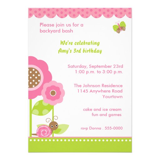 Mod Garden Birthday Party Invitation