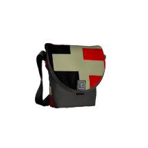 Mod Geometric Red Gray Tan Mini Messenger Bag
