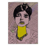 Mod Girl Big eyes Card by Katie Pfeiffer