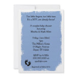 MOD Grunge Blue baby shower feet for boy Personalized Announcements