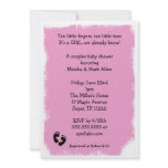 MOD Grunge Pink baby shower feet for girl Invites