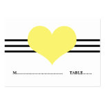 Mod Heart Place Card, Yellow Business Card Templates