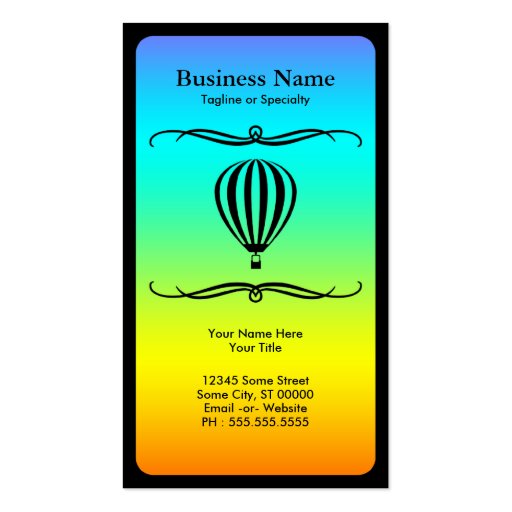 mod hot air balloon business card (front side)