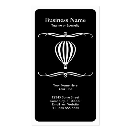 mod hot air balloon business card template (front side)