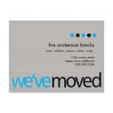 Mod  - Just Moved Striped Announcement postcards