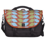 Mod Leaves in Aqua and Brick Commuter Laptop Bag commuterbag