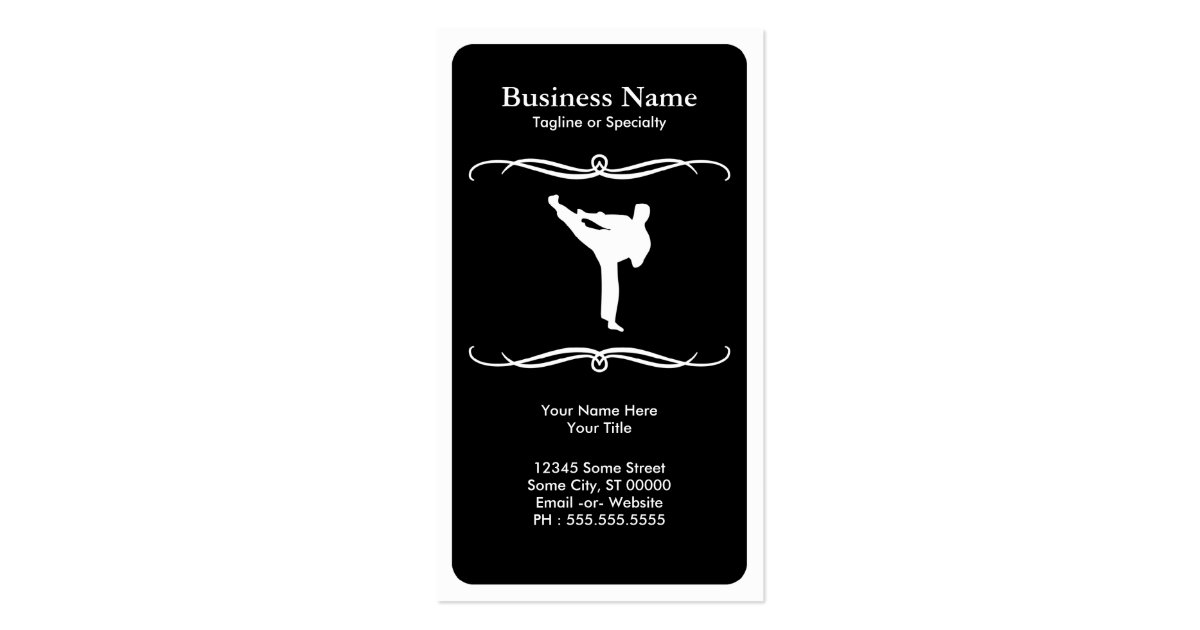 mod martial arts business card Zazzle