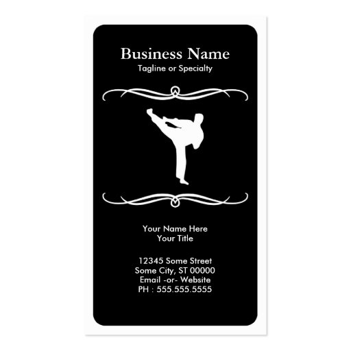 mod martial arts business card templates