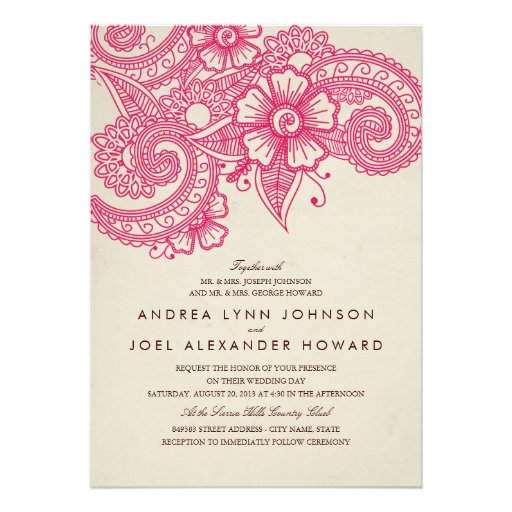 Mod Mehandi Wedding Invitation