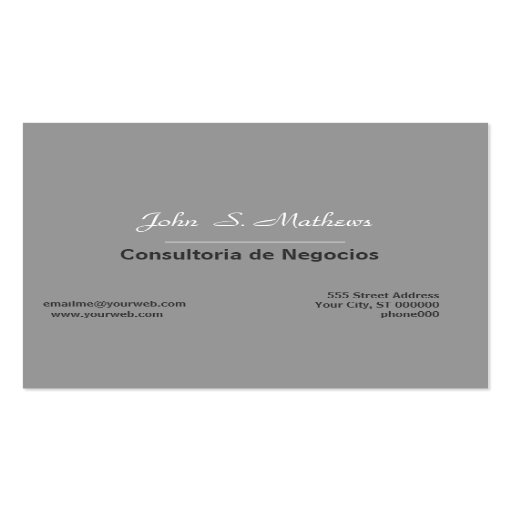 Mod Minimalist Plain Gray Business Card (front side)