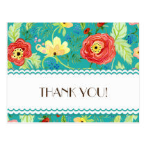 Mod Modern Floral Ranunculus Leaf Rose Bracket Postcard