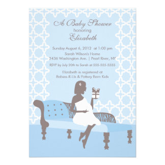 Mod Mom Baby Boy Baby Shower Invitation