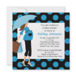 Mod Mom Blue Boy Baby Shower invitations