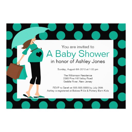 Mod Mom Boy/Girl Baby Shower Announcement