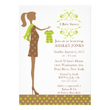 Mod Mom Boy/Girl Baby Shower Custom Invitation