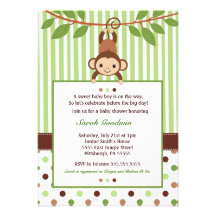 Mod Monkey Baby Shower invitation