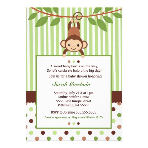 Mod Monkey Baby Shower invitation