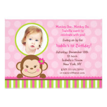 Mod Monkey Birthday Party Invitation invitations