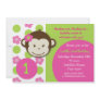 Mod Monkey Girl BIrthday Party Invitations