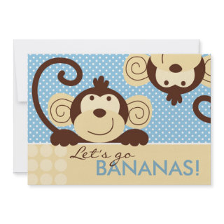 Mod Monkey Invitation Card