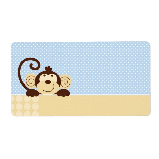 Mod Monkey Name Tag Shipping Label | Zazzle