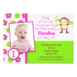 Mod Monkey Photo Birthday Invitations