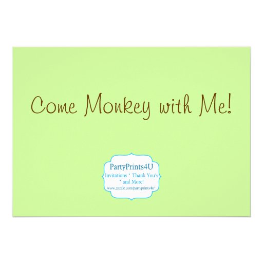 Mod Monkey Pink and Green Birthday Party Invite