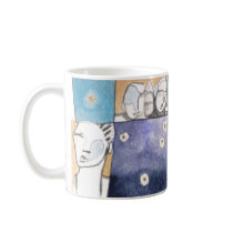 MOD MUG #19 Abstract Faces and Stars Torrant Art by modmugs MOD MUG #19 Abstract Faces and Stars Torrant Art