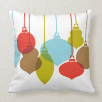 Mod Ornaments Retro Christmas Pillow pillows