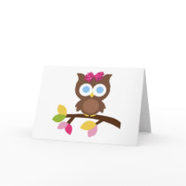 Mod Owl Design Birthday Party Invitation Favors Greeting Card