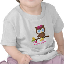 Mod Owl Design Birthday Party Invitation Favors T-shirt